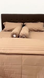 Bedcover Set Sprei Microtencel Warna Sand Ukuran Lengkap - Fankay