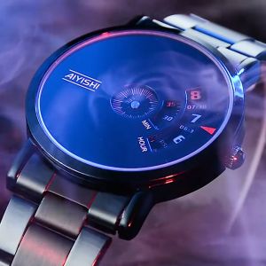 AIYISHI Jam Tangan Cowok Simple Tipis Jam Hitam Pria Desain Terbaru 2024 (W1-003-1620)