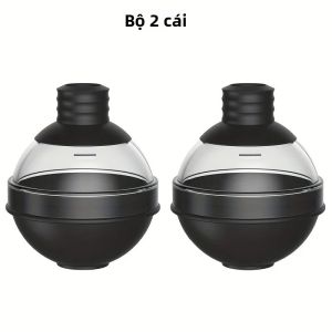 Khuôn Làm Đá Viên Hình Cầu Silicon 2.4 Inch 1/4 Gói Kèm Nắp Phễu 2 Trong 1 Thân Thiện Với Môi Trường Dụng Cụ Làm Đá Viên Hình Cầu Lớn Cho Rượu Whisky Dùng Cho Nhà Bếp