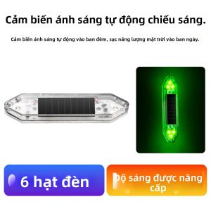 Đèn Báo Va Chạm Phía Sau Xe Hơi Năng Lượng Mặt Trời Mini LED Không Cần Đấu Dây Đèn Cảnh Báo Chống Trộm Xe Máy Điện KEVANLY