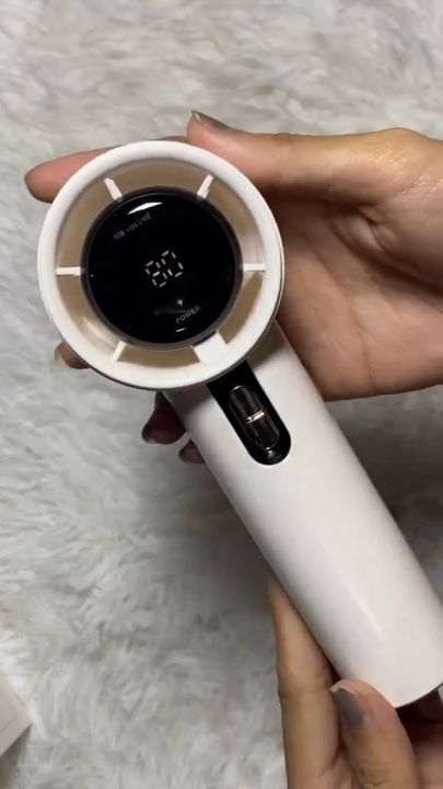 Home DING 8000mAh bladeless handheld mini fan Portable high-speed rechargeable turbo fan with 100 super speeds, Baby won't be afraid of the heat in summer #XFS02