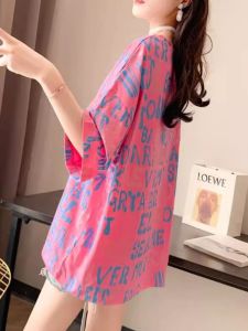 Fashionable Letter Print Loose Fit T-Shirt