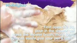 MEOW Pet Cat Bath Brush Massage Comb Bath Glove Grooming Glove Groom Clean Brush Dog Hair Removal Berus Kucing Mandi