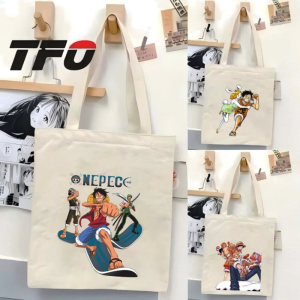 TFO Tote Bag One Piece the Straw Hat Pirates Monkey D. Luffy Versatile Ideal for College School