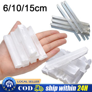 【Local Delivery】 Natural Gypsum Sticks Irregular Shape Raw Gemstone Reiki Energy Jewelry Making White Selenite Wand Healing Stone Crystal Quartz Natural Gypsum Sticks 306-LZC-Selenite-Stick