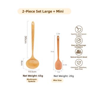 SHUEHO | Non-Stick Pot Suitable Long Handle Wooden Spatula