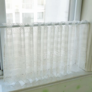 Sheer Mesh Window Curtain Decorative Partition Short Style