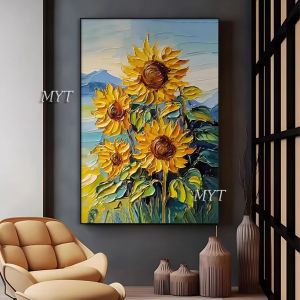 Oil Painting By Numbers Spring Landscape Sunflower Number Drawing Canvas DIY Pictures By Numbers Home Decor