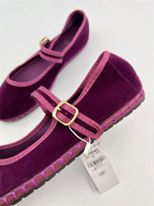 Giày Mary Jane Đế Bằng Nhung Lót Da Giày Đơn Cổ Điển Phong Cách Hàn Quốc Cho Nữ Mùa Hè 2025