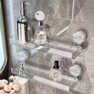 Dear Home ชั้นวางของห้องน้ำแบบติดผนัง กระจกเงางาม ไม่ต้องเจาะ พร้อมช่องจัดเก็บอเนกประสงค์