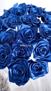 Bunga mawar satin 1 tangkai BUNGA MAWAR LIPAT PITA SATIN