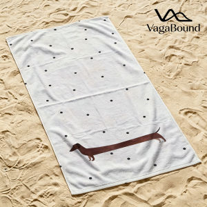 BILIBILI | Dachshund & Dots Beach Towel Sand Free Quick Dry Absorbent Thin Compact Towels for Swimming Pool Camping Beach Accessories