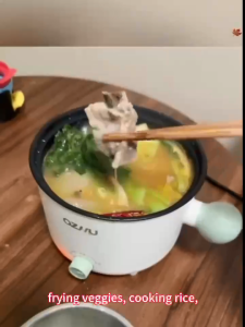 Electric Multifunction Non-stick Cooker with Pot & Steamer Large Capacity for Dorm/Apartment
