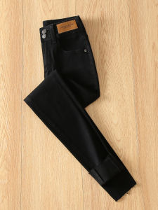 High Waist Slim Fit Denim Jeans Womens Spring Autumn New Style Elastic Slimming Pencil Pants La Chapelle Vintage Washed