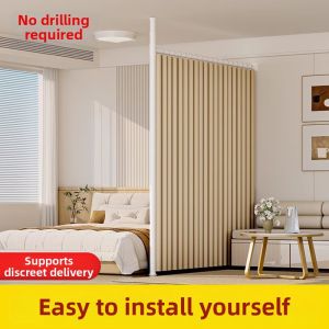 MLZH | Room Divider Curtain No-Drilling Installation