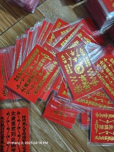 combo 100 thẻ thái tuế đỏ giấy ép plastic