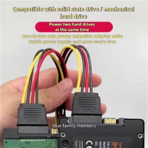 xiede | SATA Splitter SATA 1 Male to 2 Daul Female Cable Hard HDD 15PIN 1 to 2 Power Adapter Cord for Computer Y Shape PC Cable