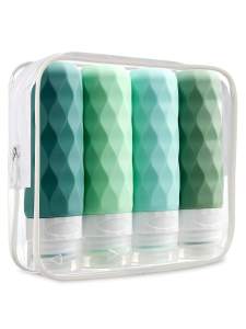 4 Pack SiliconeTravel Bottles for Toiletries Tsa Approved 3oz Portable Travel Bottles BPA Free Leak Proof Squeezable Travel Si