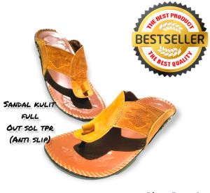 Sepatu Slop Cowok Kulit Sendal Slop Bustong Pria Keren