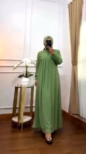 Hanifah Dress Model Dua Layer/Busana Muslim Kondangan Cantik/Model Kekinian