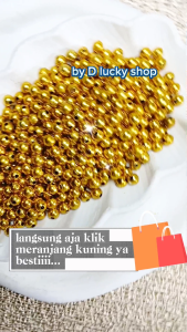 mutiara metalik beads biasa manik mote ukuran 6 mm per 15 gram
