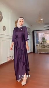 JUSI YEZZI DRESS SATIN POLOS PREMIUM MAXY BRIDESMAID DRESS SILK POLOS MEWAH FREE BLET GAMIS SERAGAM WANITA 2024 BY AMANAH BUNDA PALUPI