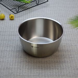 Food Grade 304 Stainless Steel Basin Single Layer Thickened Washing Vegetable Serving Soup Egg Beating Dough Sauce Mixing Bowl