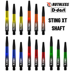RUTHLESS DART SHAFT - STING XT GRADIENT POLYCARBONATE DARTS SHAFTS/ STEM FOR STEEL AND SOFT TIP DART 3Pcs/Pack