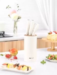 มีดทำครัวชุดมีดสแตนเลส 5 ชิ้นมีดเชฟมีความแม่นยำมีดหั่นขนมปังมีดเนื้อกรรไกรกรรไกร