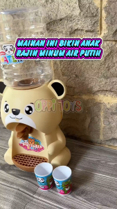 Mainan Dispenser Anak Karakter Beruang Lucu + 2 Gelas | Mainan Edukasi Minum Air Galon Anak