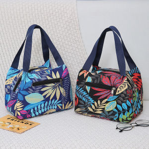 New Canvas Small Handbag for Elderly People Coin Phone Bag Bento Box Mommy Little Handbag Soft Polyester Lining Washable Zipper Closure