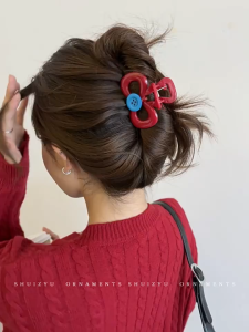 【PINK EMPRESS】กิ๊บติดผมสไตล์เกาหลีขนาดใหญ่สำหรับผู้หญิงที่ด้านหลังศีรษะ กิ๊บติดผมรูปฉลาม กิ๊บติดผมแบบไฮเอนด์ กิ๊บติดผมแบบมีวอลลุ่ม