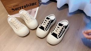 Q61 รุ่น SALE รองเท้าผู้หญิง/ลำลอง/ผ้าใบ การเปิดส้น 2สี ดำ/สีเบจ แฟชั่นเรียบง่าย ราคาล่าสุด