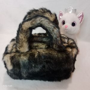 tas kosmetik tas bulu lembut Korea tas bulu  tas wanita korean style