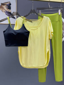 ชุดโยคะ Pilates แห้งเร็ว ชุดออกกำลังกาย แขนสั้น ชุดออกกำลังกายสำหรับผู้หญิง ชุดออกกำลังกายฤดูร้อน ชุดโยคะเซ็กซี่ ชุดออกกำลังกาย