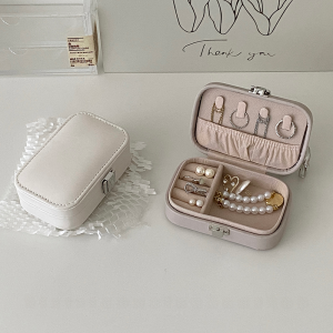 Portable Mini Jewelry Box Organizer Simple Elegant Storage Solution for Earrings Necklaces Rings with Lock Buckle