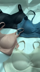 Latex Waffle Silk Seamless 3-Hook Women Bra Wireless Soft Support Comfort Lingerie Adjustable Strap