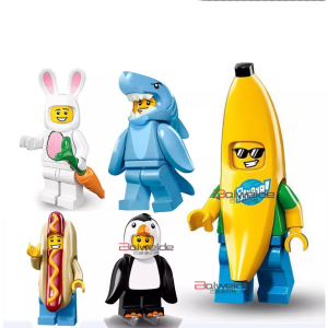 Limited Edition 2024 Mini Figure Collectible Set Full Range Rare Rabbit Sausage Banana Shark Toy Building Blocks for Kids