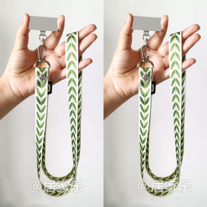 สายโทรศัพท์มือถือแบบปรับได้ สายสะพายไหล่แบบพับได้ สายคล้องคอแข็งแรงและทนทาน สายรัดโทรศัพท์มือถือแบบมีรูปใบไม้