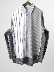 Casual Striped Color Block Long Sleeve Mens Shirt Loose Fit Fashionable Spring Autumn New Style Male Model Clothing Design