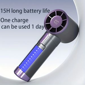 Portable Handheld Fan 100 Speeds Adjustable Fans with LED Display Rechargeable Ice Cooling Personal Fan New Small Digital Fan