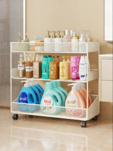 evesigar | Narrow Space Multi-level Movable Bathroom Storage Rack