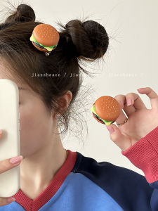 Cute Emulational Creative Hamburger Barrettes Young Adult Selfie Fun Bang Clip Side Clip Food Duckbill Clip Hairpin