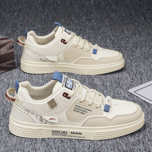 Mens Sporty Casual Running Shoes Retro Thick Bottom Heightening White Board Shoes Autumn Versatile Anti-Slip Youth Trend