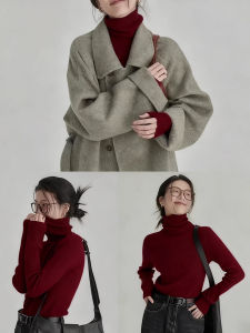 HUOLISI | Red Retro High Neck Sweater