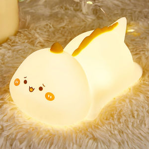 Dinosaur Silicone Night Light Cute Animal Lamp Touch Sensor Bedside Lights for Home Kids Girls Boys Birthday Gift Camping Deco