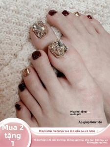 MONLEYTA | Nhựa giả móng tay đính đá đeo được thời trang ngắn hoàn thiện móng tay giả móng tay đeo được cao cấp mới 2025