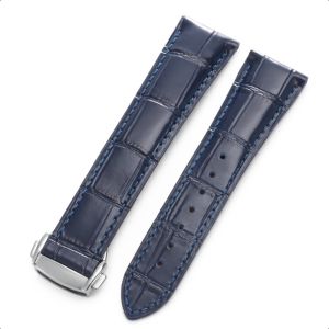 19mm 20mm 21mm 22mm Men Women Universal Genuine Leather Strap Calfskin Watch Band Butterfly Buckle Bracelet Smartwatch Wristbelt