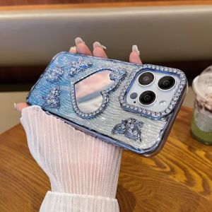 เคสซิลิโคนพร้อมกระจกแต่งหน้าแบบเต็มจอพร้อมกลิ่นหอมสำหรับ Apple 16promax 17pro 14 กระจกแต่งหน้า 13 ป้องกันการตกหล่น