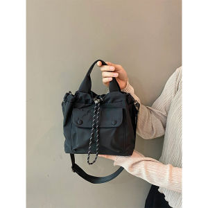 UR Summer New Fashion Small Bucket Bag Casual Versatile Drawstring Handheld Crossbody Bag Quality Nylon Material Universal Use